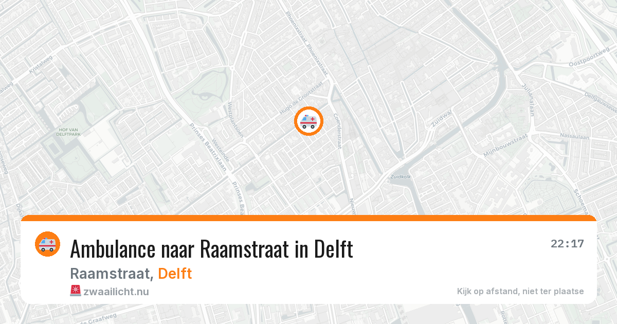 Ambulance naar Raamstraat in Delft — 14 mrt 2026