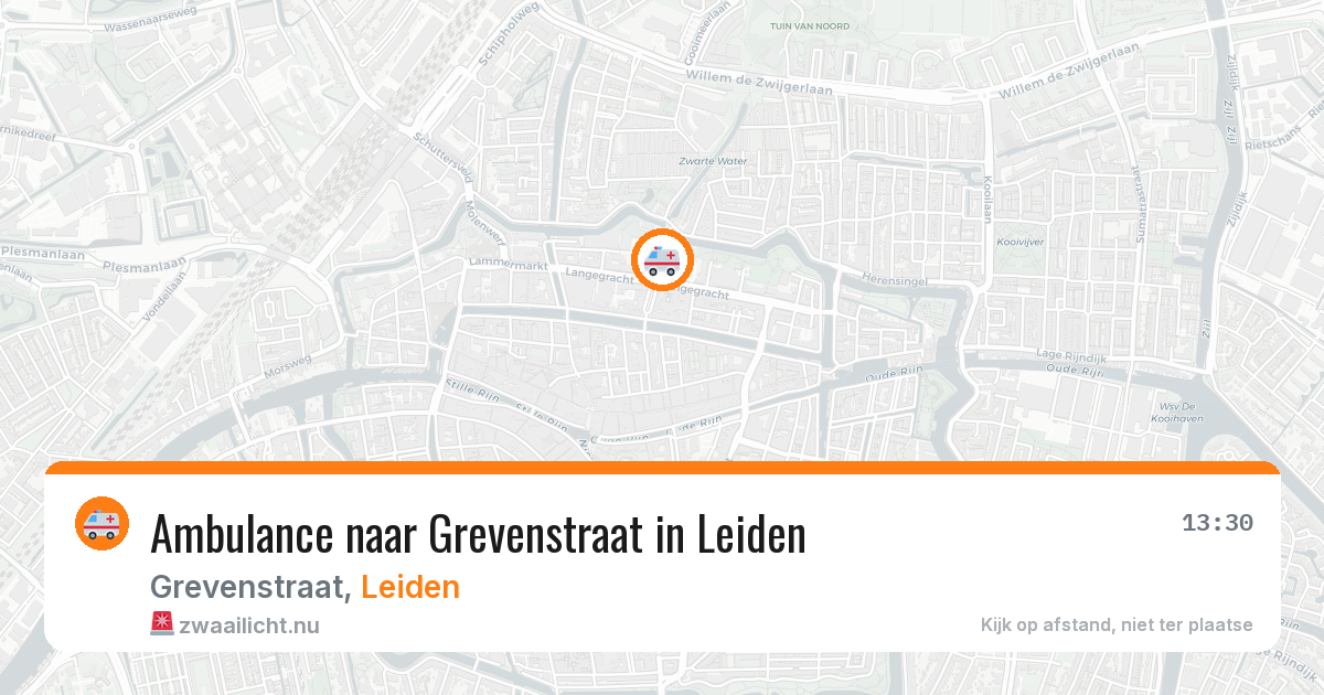 Ambulance naar Grevenstraat in Leiden — 17 jul 2026