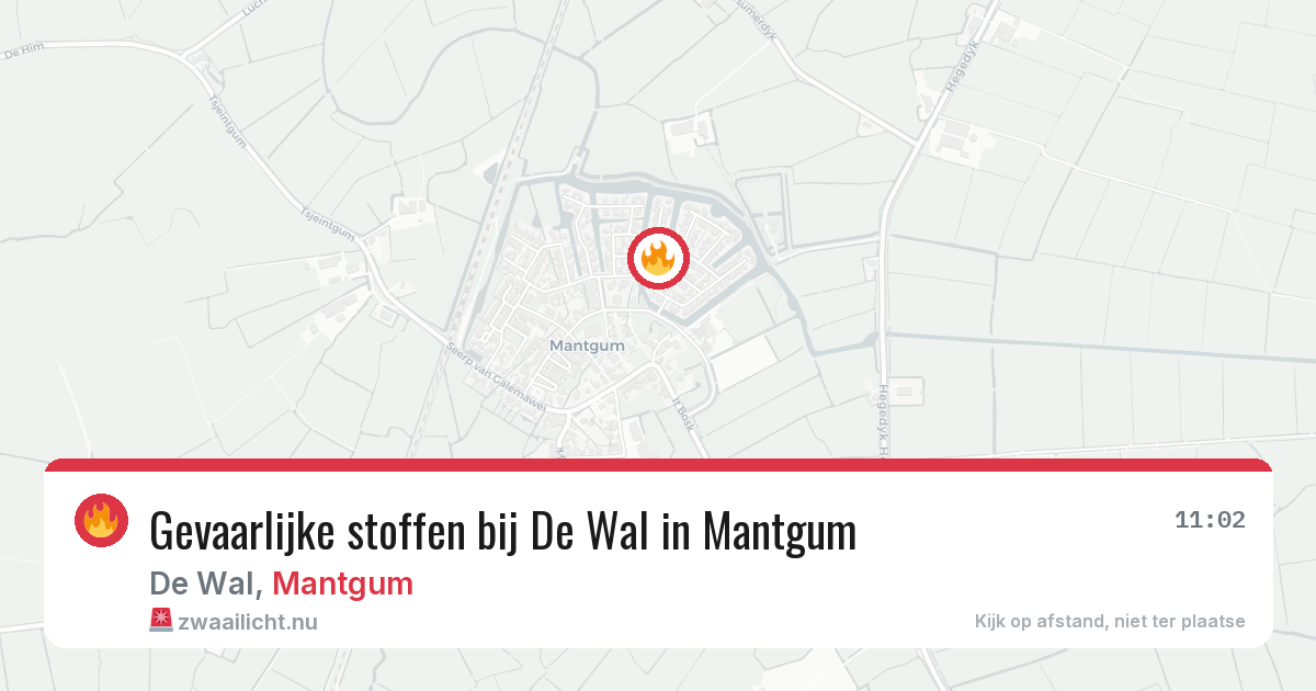Gevaarlijke stoffen bij De Wal in Mantgum — 17 feb 2026