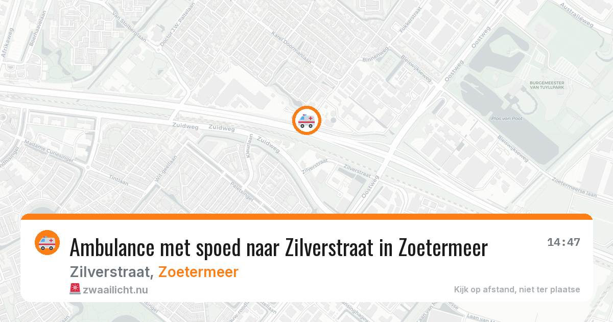 Ambulance met spoed naar Zilverstraat in Zoetermeer — 22 jul 2026