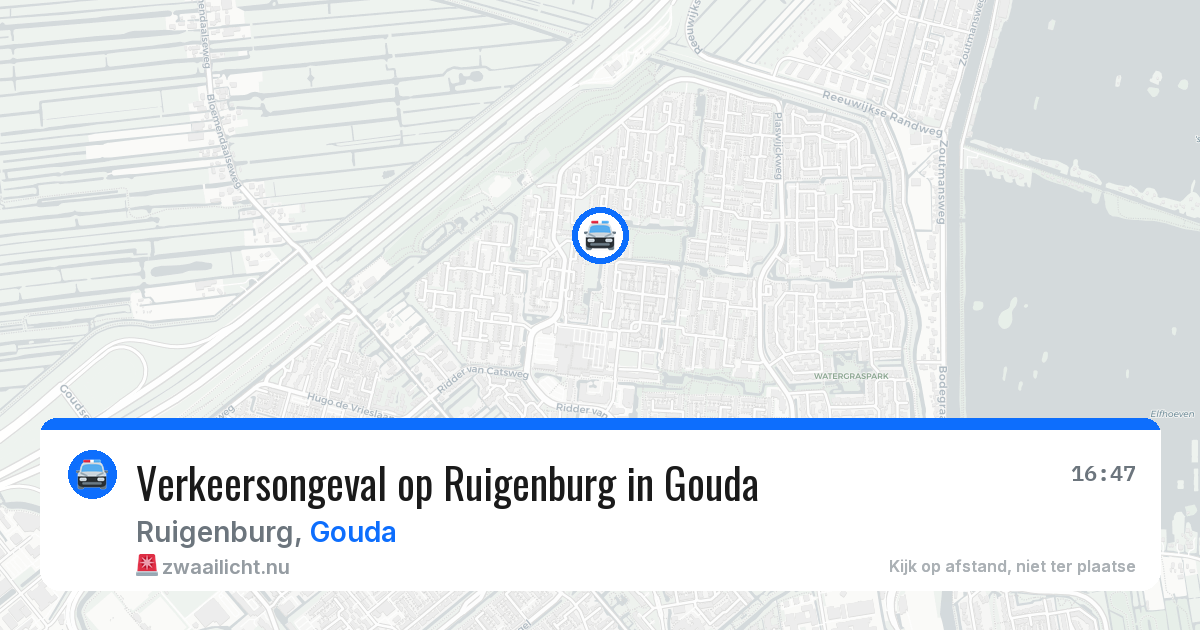 Verkeersongeval op Ruigenburg in Gouda — 25 jul 2026