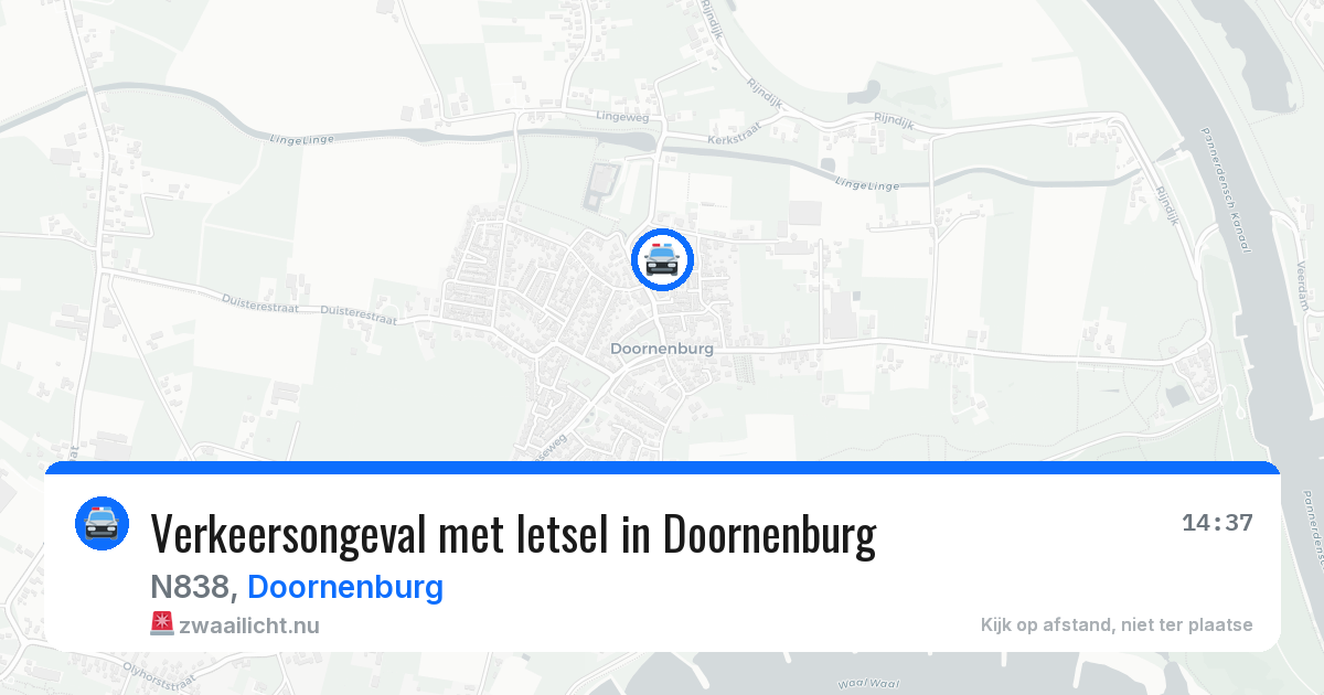 Verkeersongeval met letsel in Doornenburg — 13 jul 2026