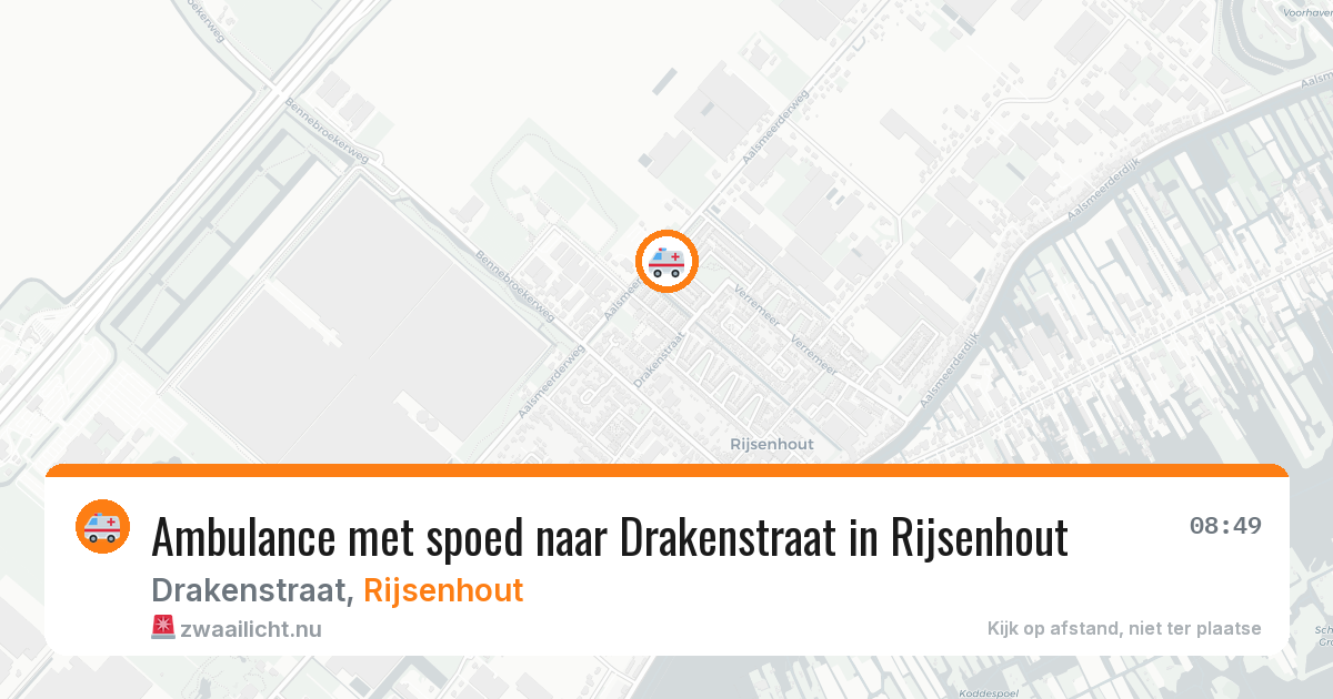 Ambulance met spoed naar Drakenstraat in Rijsenhout — 20 jul 2026