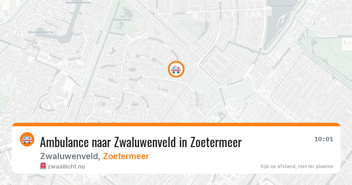 Ambulance naar Zwaluwenveld in Zoetermeer — 16 jul 2026