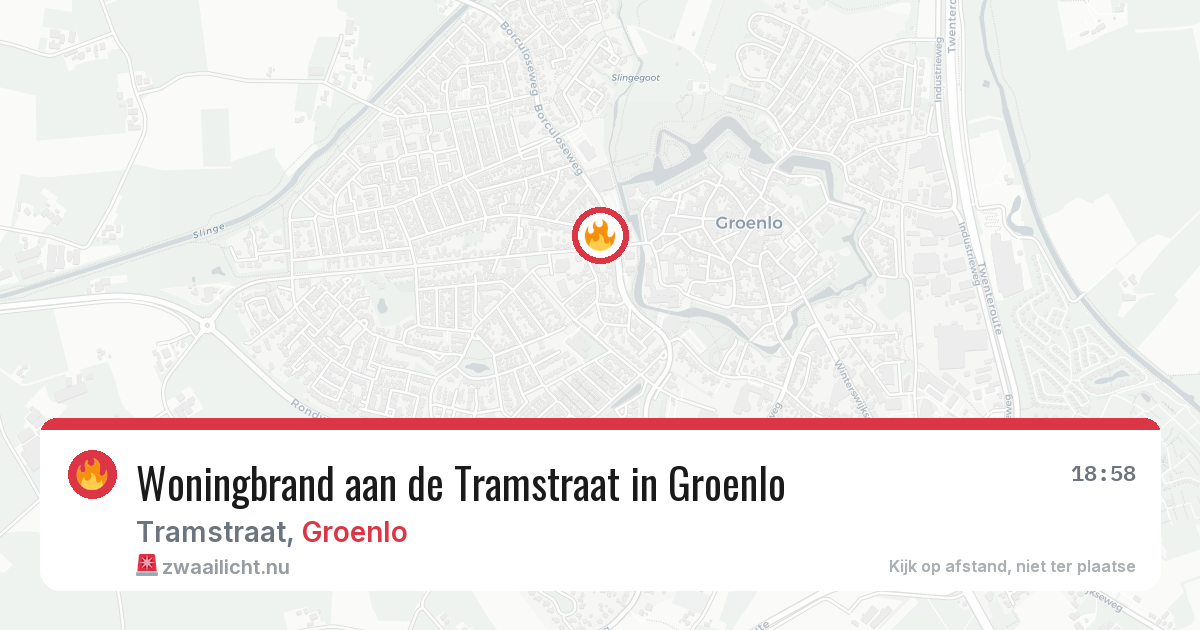 Woningbrand aan de Tramstraat in Groenlo — 31 mei 2026