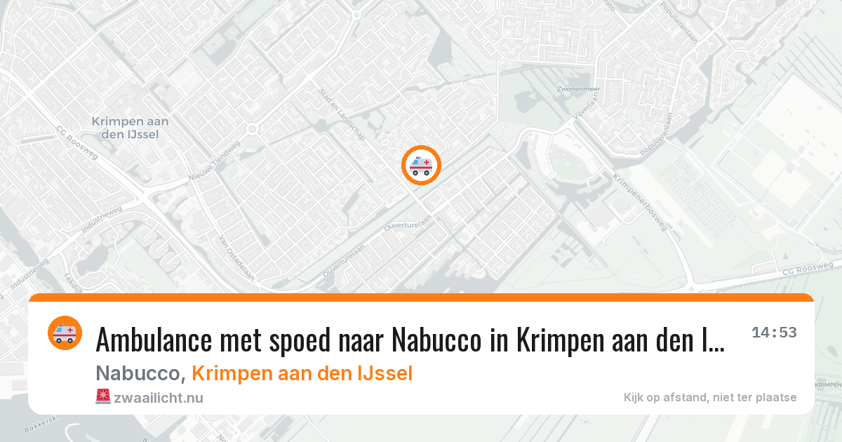 Ambulance met spoed naar Nabucco in Krimpen aan den IJssel — 13 jul 2026