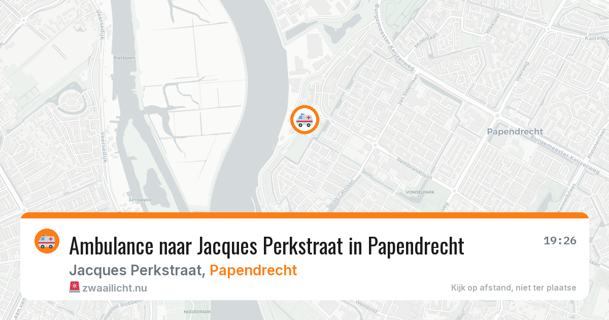 Ambulance naar Jacques Perkstraat in Papendrecht — 25 mei 2026