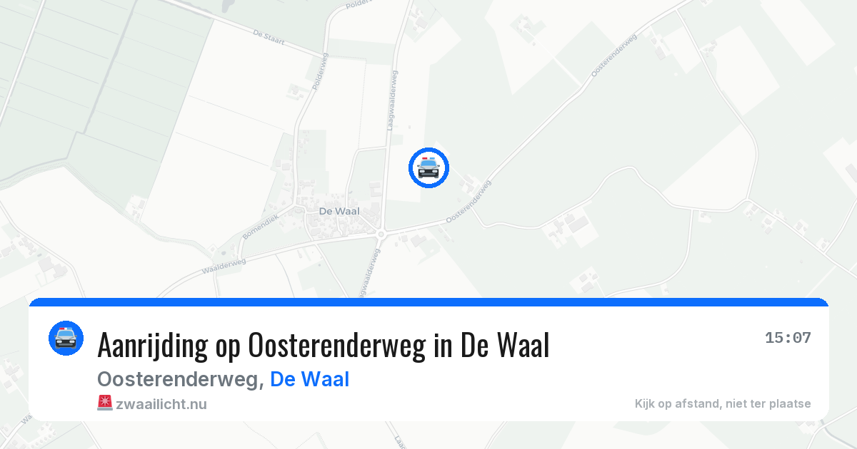 Aanrijding op Oosterenderweg in De Waal — 10 jul 2026