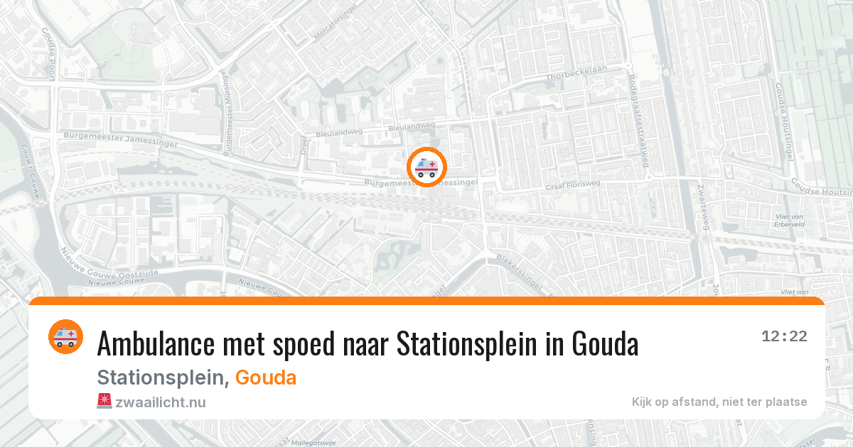 Ambulance met spoed naar Stationsplein in Gouda — 11 jul 2026
