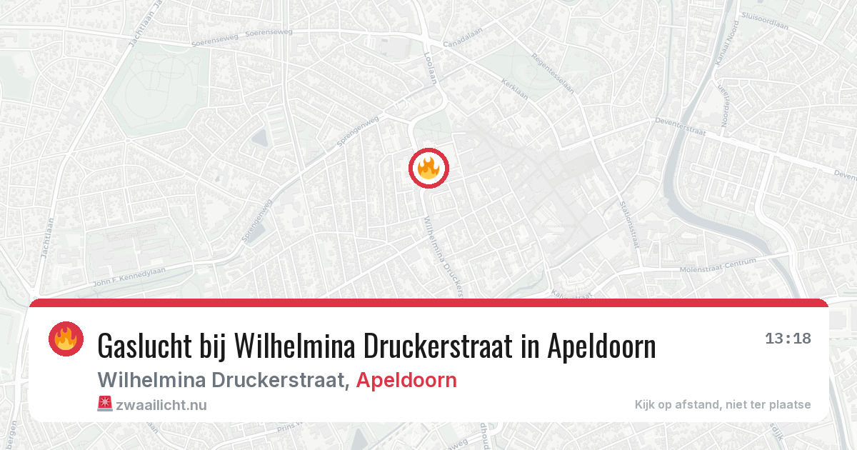 Gaslucht bij Wilhelmina Druckerstraat in Apeldoorn — 5 mei 2026