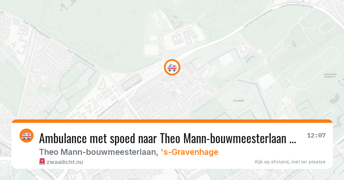 Ambulance met spoed naar Theo Mann-bouwmeesterlaan in 's-Gravenhage — 24 mei 2026