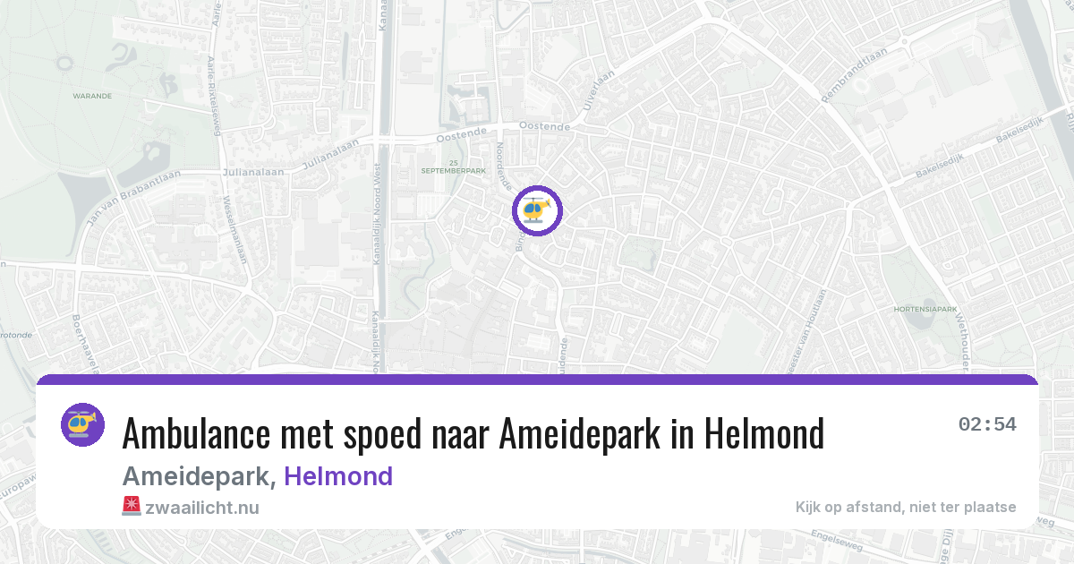 Ambulance met spoed naar Ameidepark in Helmond — 19 jul 2026