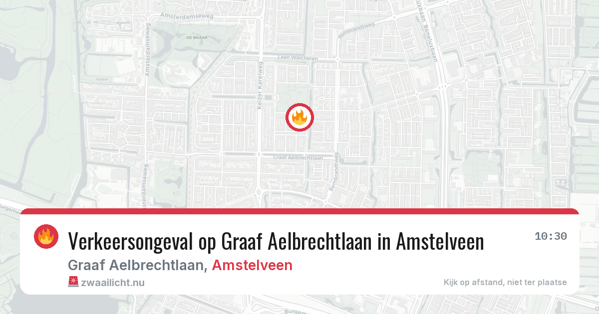 Verkeersongeval op Graaf Aelbrechtlaan in Amstelveen — 1 apr 2026