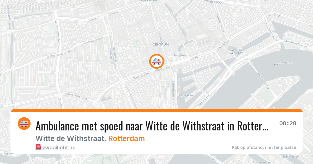 Ambulance met spoed naar Witte de Withstraat in Rotterdam — 13 jul 2026