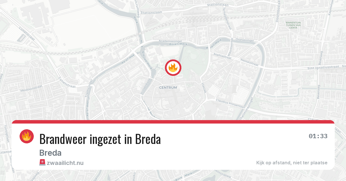 Brandweer ingezet in Breda — 19 jul 2026 | 🚨 Zwaailicht.nu