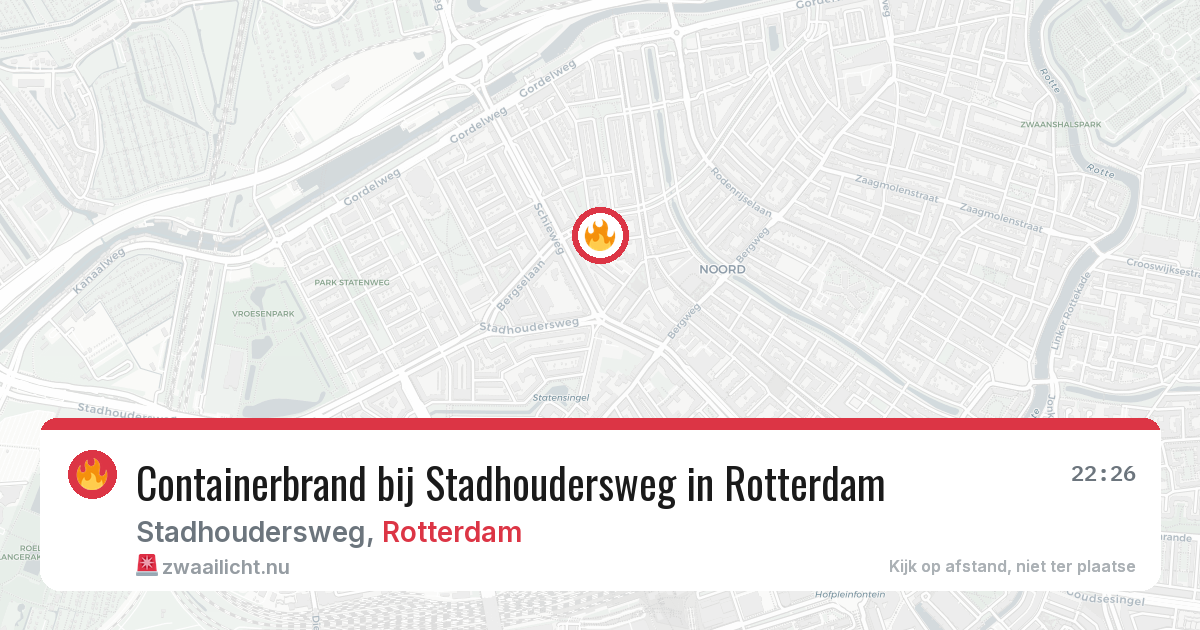 Containerbrand bij Stadhoudersweg in Rotterdam — 23 mei 2026