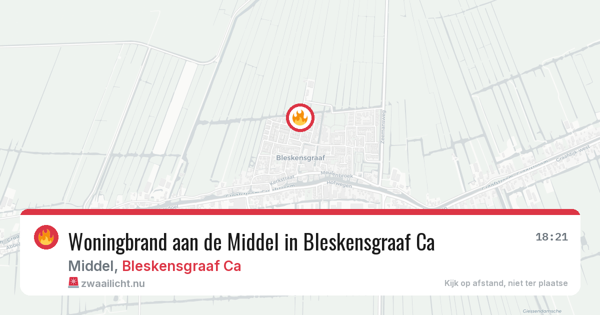 Woningbrand aan de Middel in Bleskensgraaf Ca — 29 mei 2026
