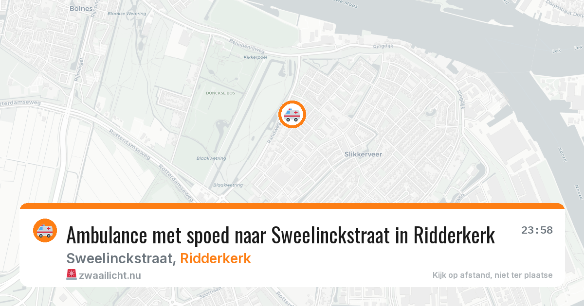 Ambulance met spoed naar Sweelinckstraat in Ridderkerk — 23 jul 2026