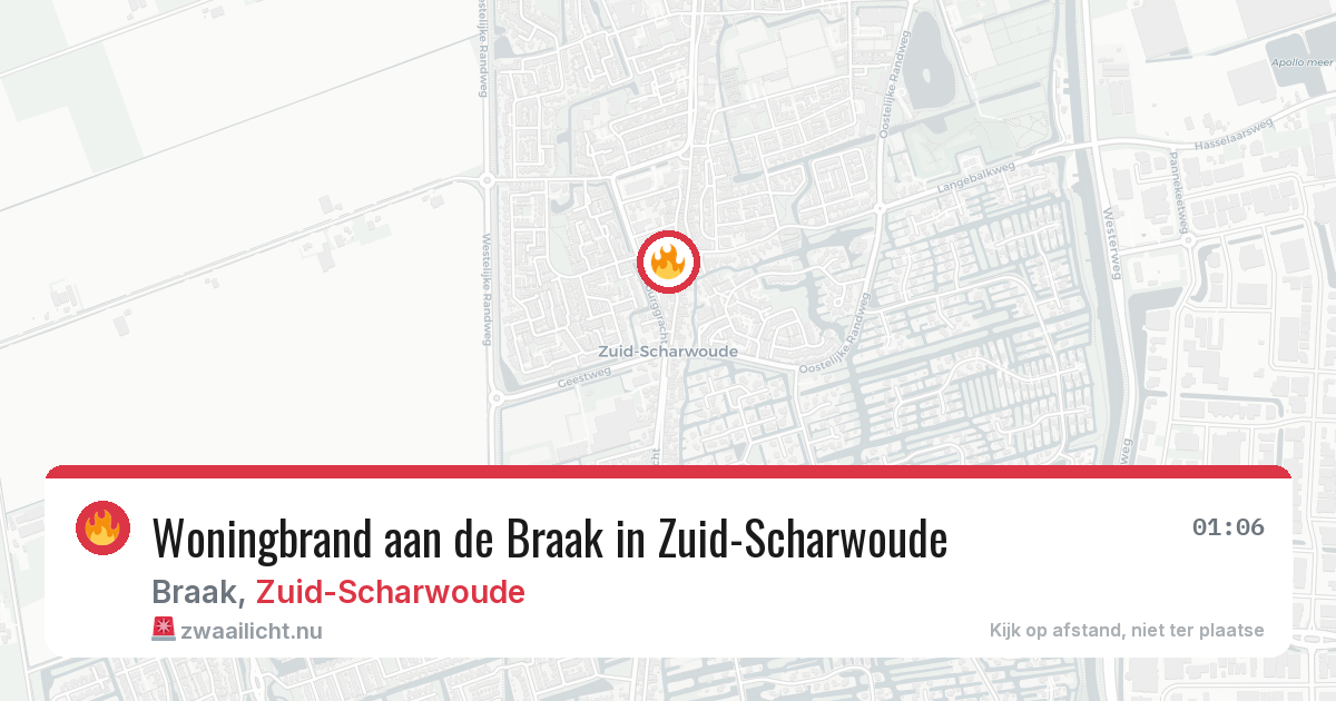 Woningbrand aan de Braak in Zuid-Scharwoude — 17 jul 2026
