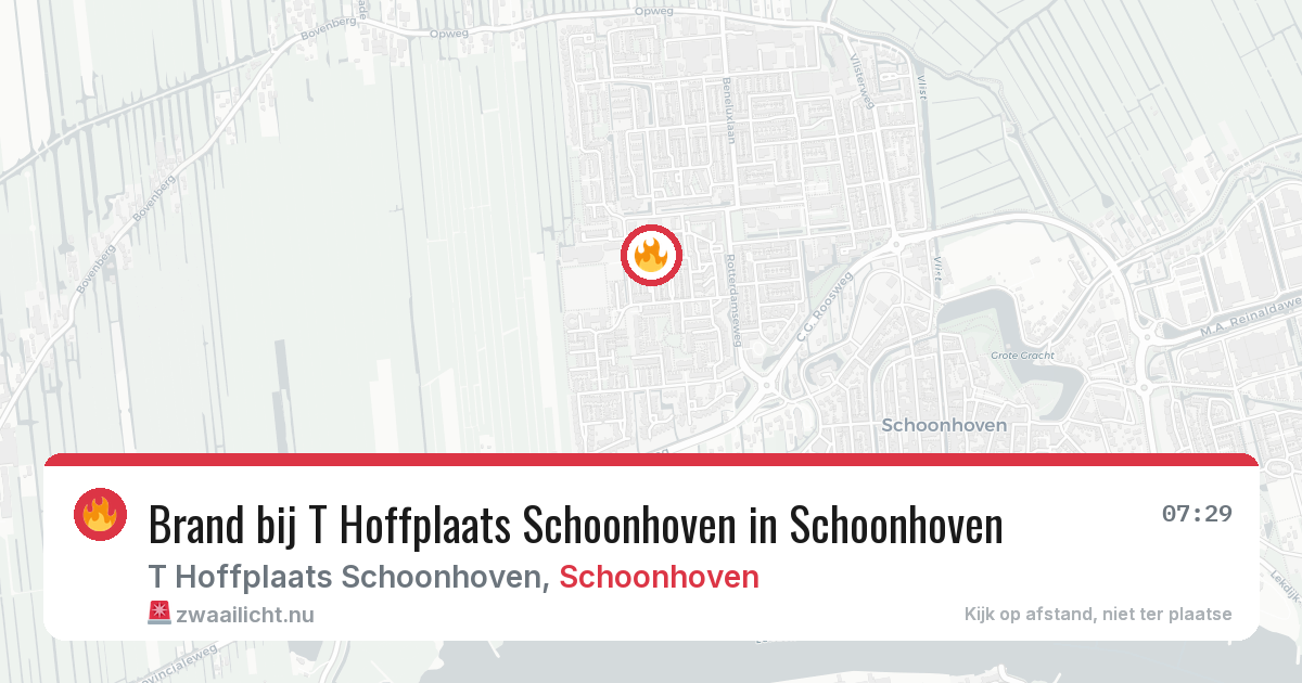 Brand bij T Hoffplaats Schoonhoven in Schoonhoven — 16 jul 2026