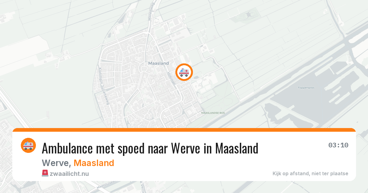 Ambulance met spoed naar Werve in Maasland — 16 jul 2026