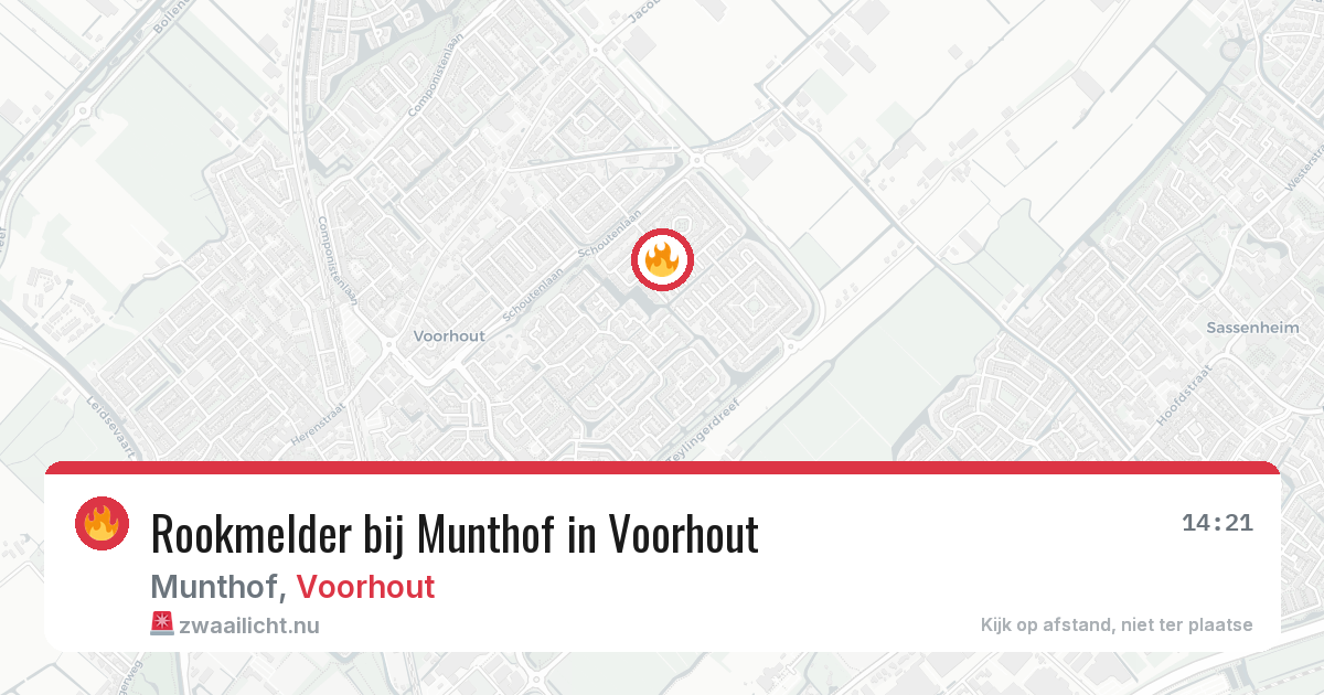 Rookmelder bij Munthof in Voorhout — 10 jul 2026