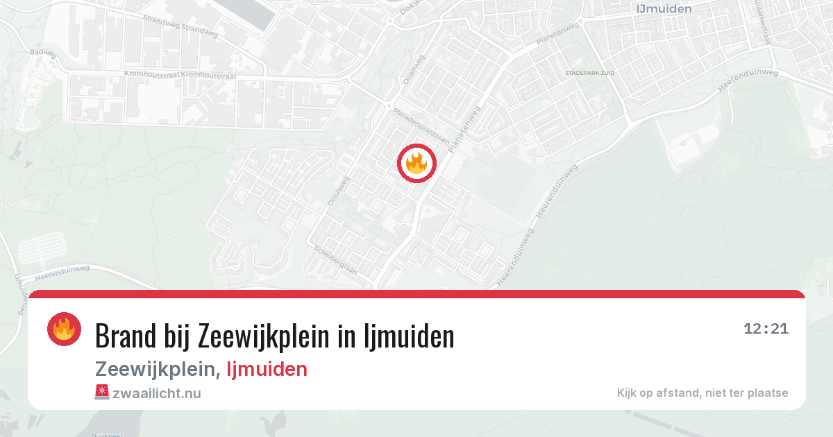 Brand bij Zeewijkplein in Ijmuiden — 27 mei 2026