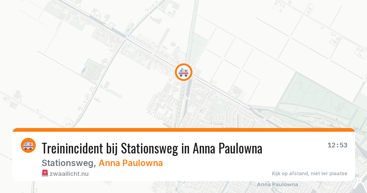 Treinincident bij Stationsweg in Anna Paulowna — 28 jun 2026