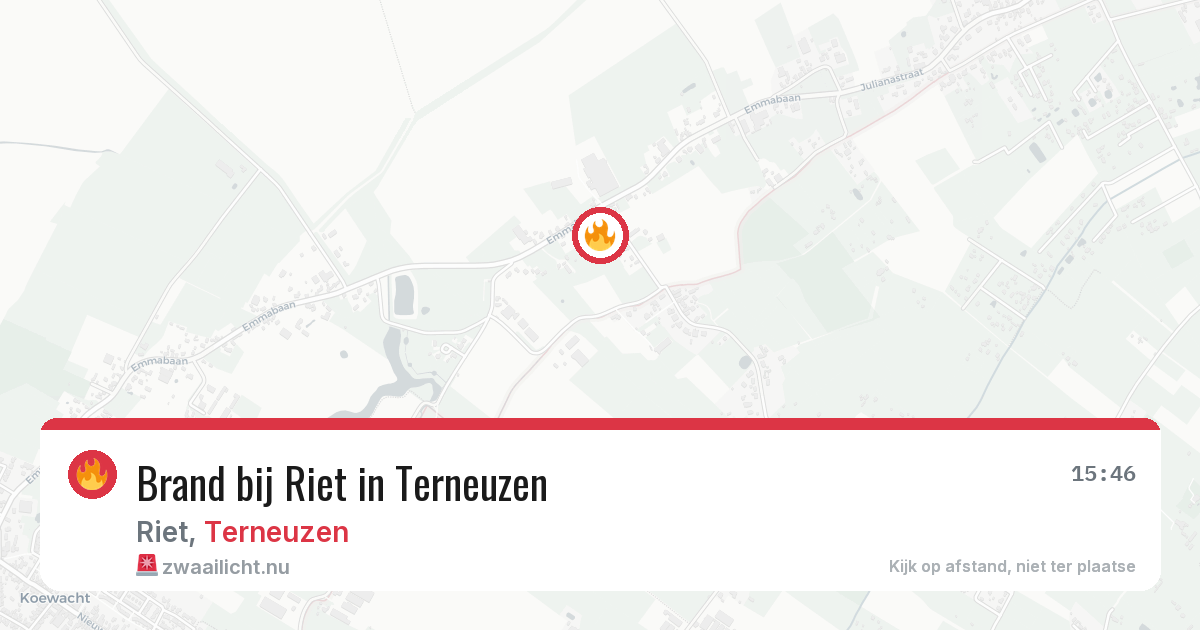 Brand bij Riet in Terneuzen — 21 mrt 2026