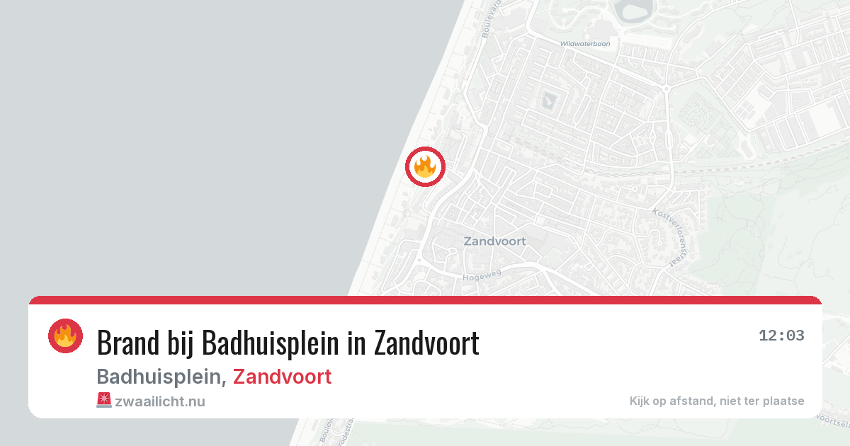 Brand bij Badhuisplein in Zandvoort — 9 jun 2026