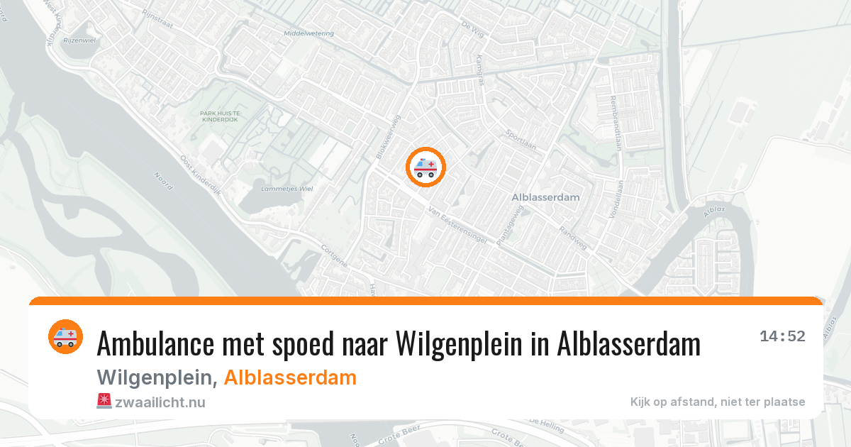 Ambulance met spoed naar Wilgenplein in Alblasserdam — 25 jul 2026