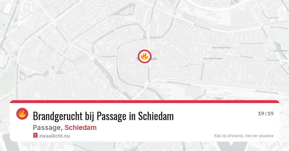 Brandgerucht bij Passage in Schiedam — 13 jul 2026
