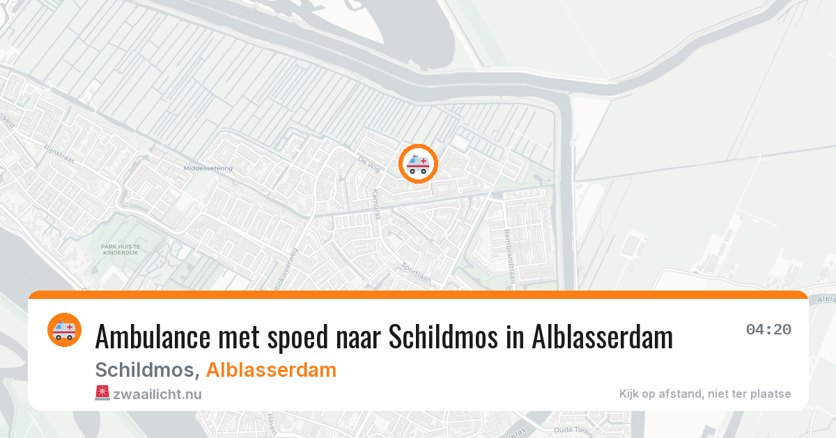 Ambulance met spoed naar Schildmos in Alblasserdam — 29 apr 2026