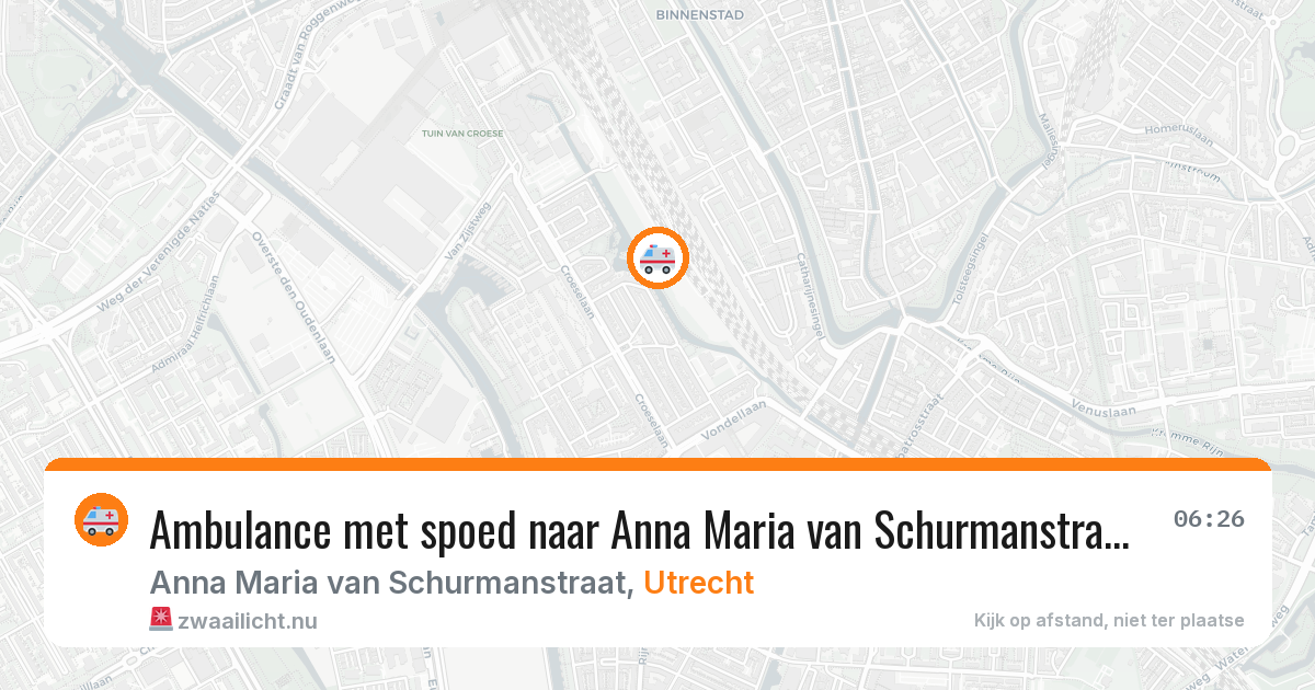 Ambulance met spoed naar Anna Maria van Schurmanstraat in Utrecht — 24 mei 2026
