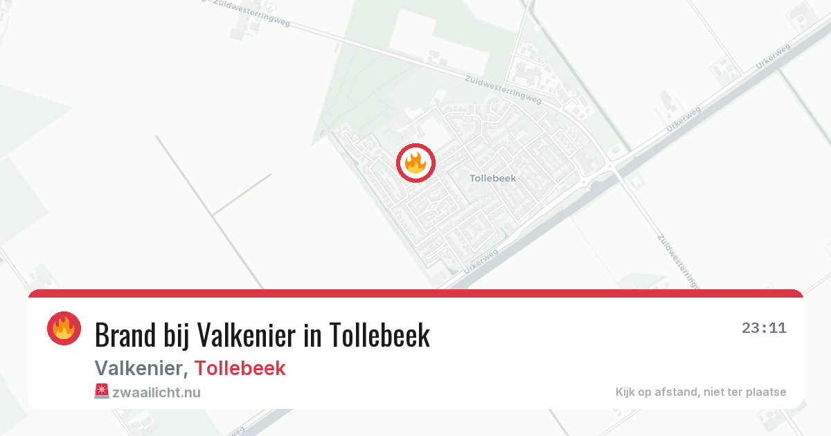 Brand bij Valkenier in Tollebeek — 3 apr 2026