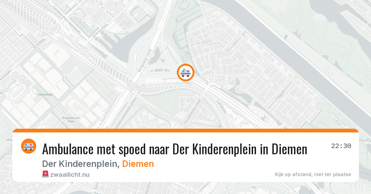 Ambulance met spoed naar Der Kinderenplein in Diemen — 22 jul 2026