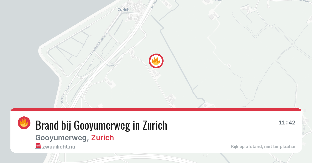 Brand bij Gooyumerweg in Zurich — 16 jul 2026