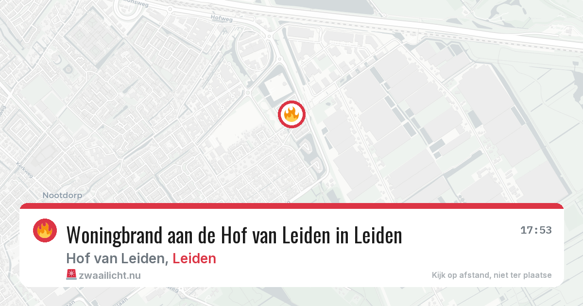 Woningbrand aan de Hof van Leiden in Leiden — 21 jan 2026