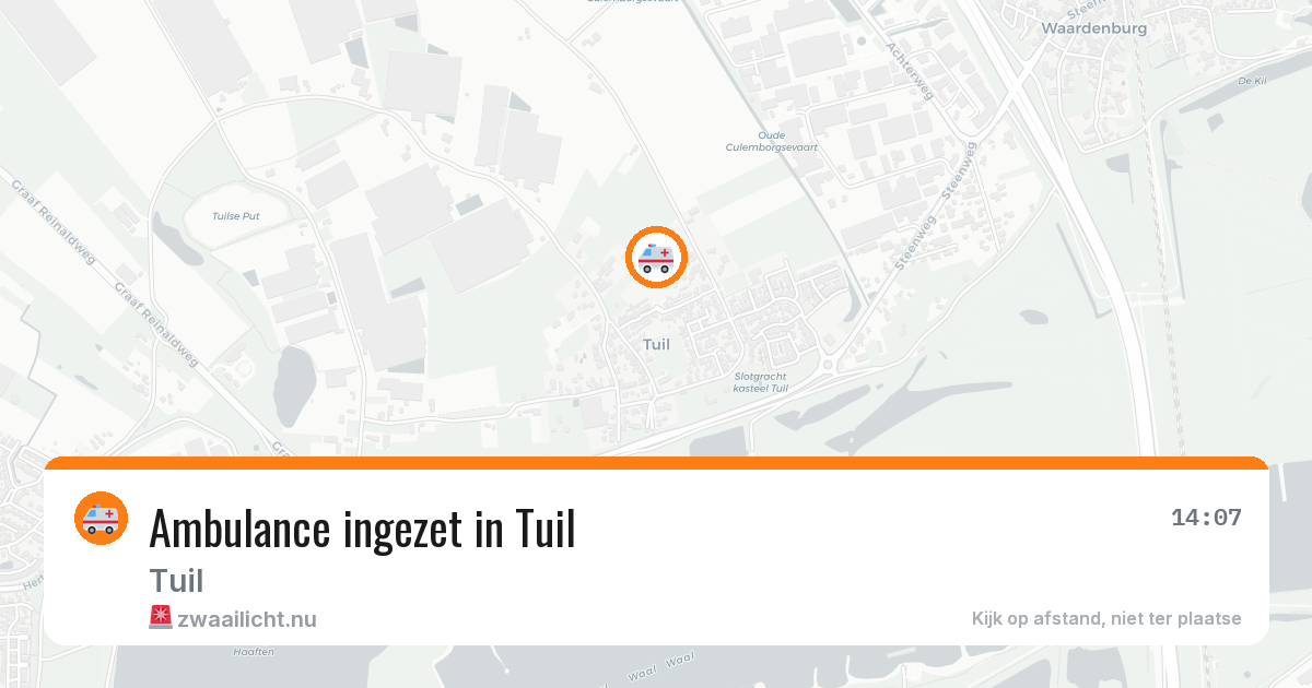 Ambulance ingezet in Tuil — 17 mrt 2026