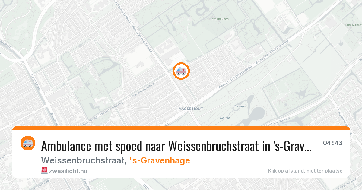 Ambulance met spoed naar Weissenbruchstraat in 's-Gravenhage — 25 mei 2026