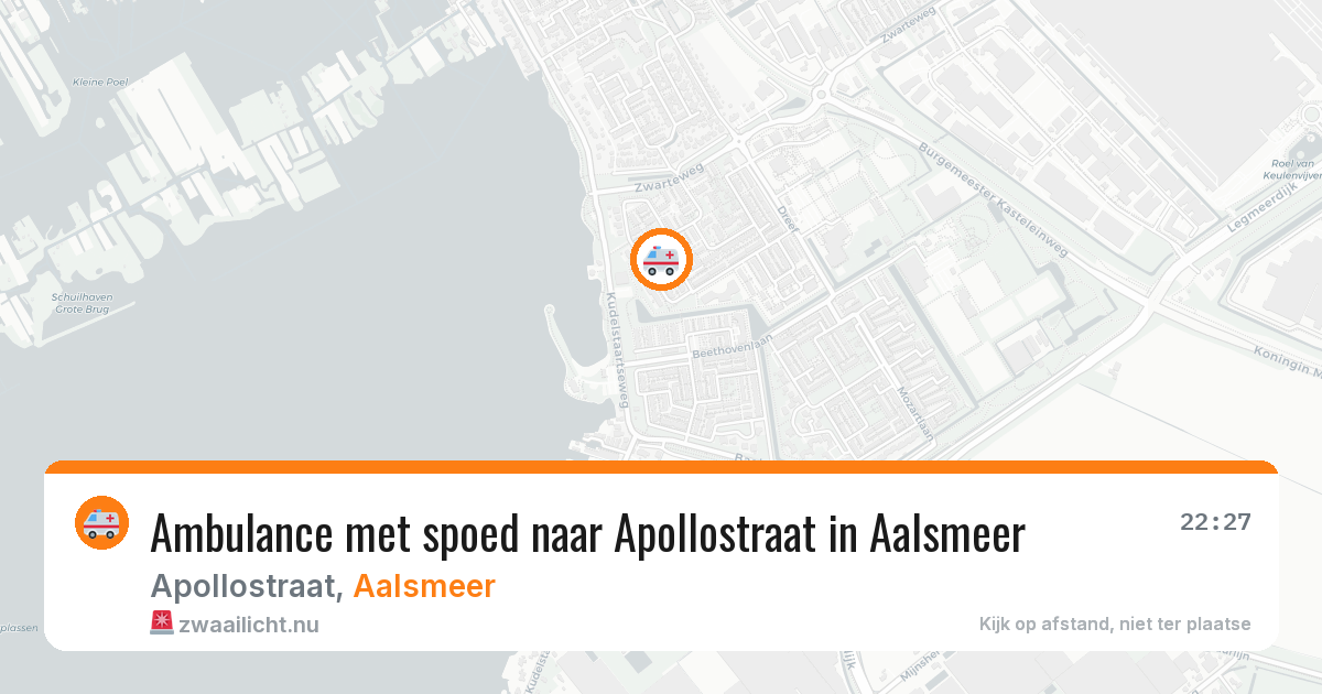 Ambulance met spoed naar Apollostraat in Aalsmeer — 21 jul 2026