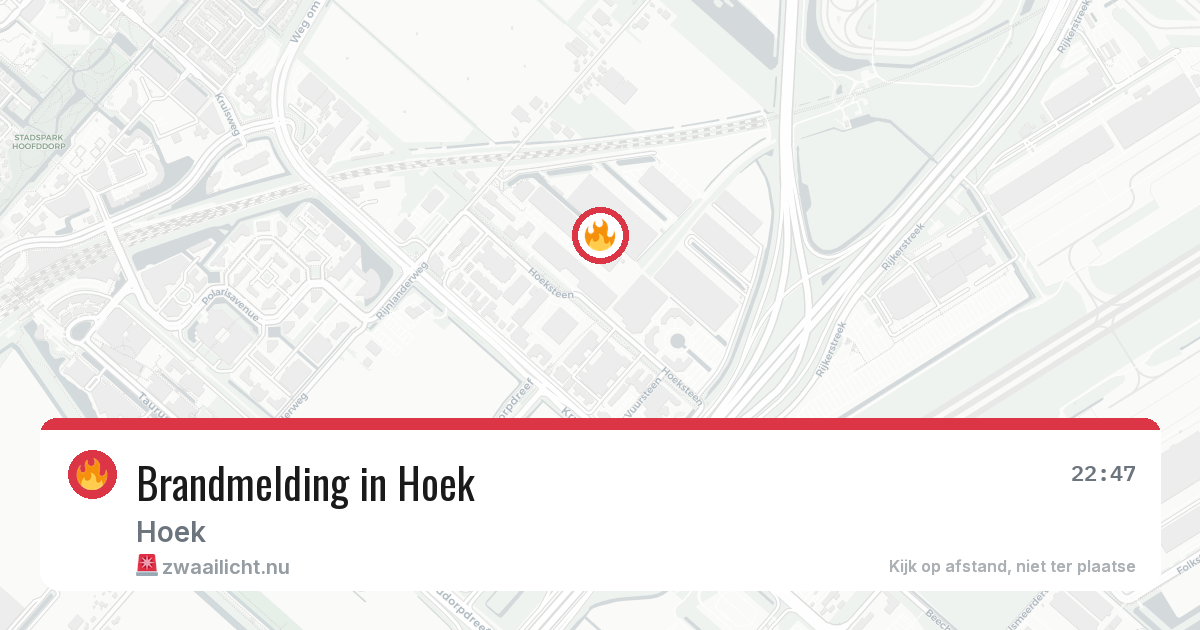Brandmelding in Hoek — 22 jul 2026