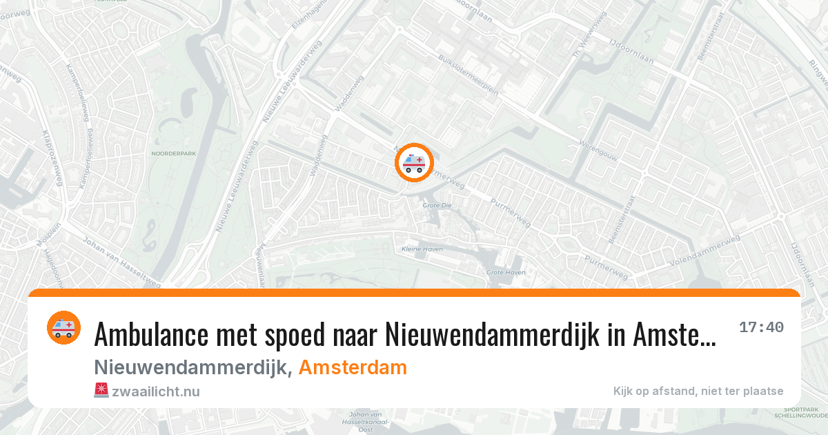 Ambulance met spoed naar Nieuwendammerdijk in Amsterdam — 25 mrt 2026