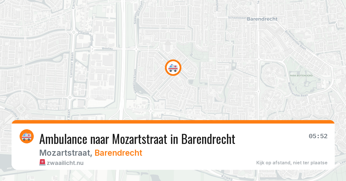 Ambulance naar Mozartstraat in Barendrecht — 22 jul 2026
