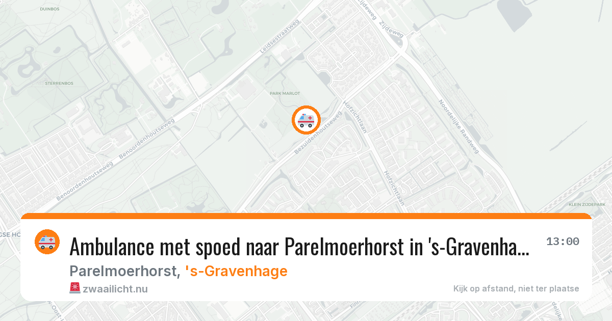 Ambulance met spoed naar Parelmoerhorst in 's-Gravenhage — 23 mei 2026