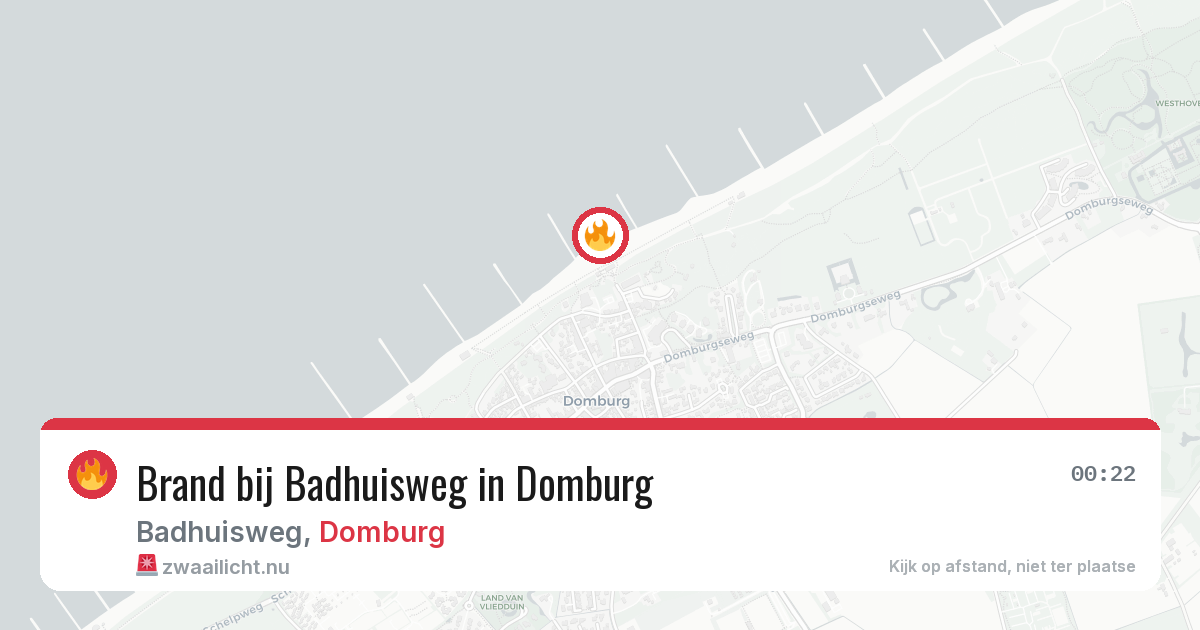 Brand bij Badhuisweg in Domburg — 29 mei 2026