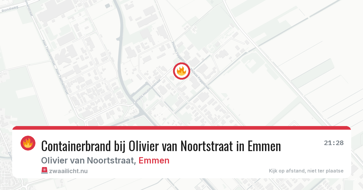 Containerbrand bij Olivier van Noortstraat in Emmen — 10 jul 2026
