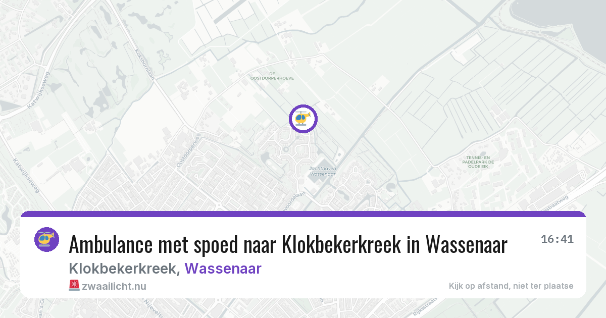 Ambulance met spoed naar Klokbekerkreek in Wassenaar — 15 jul 2026