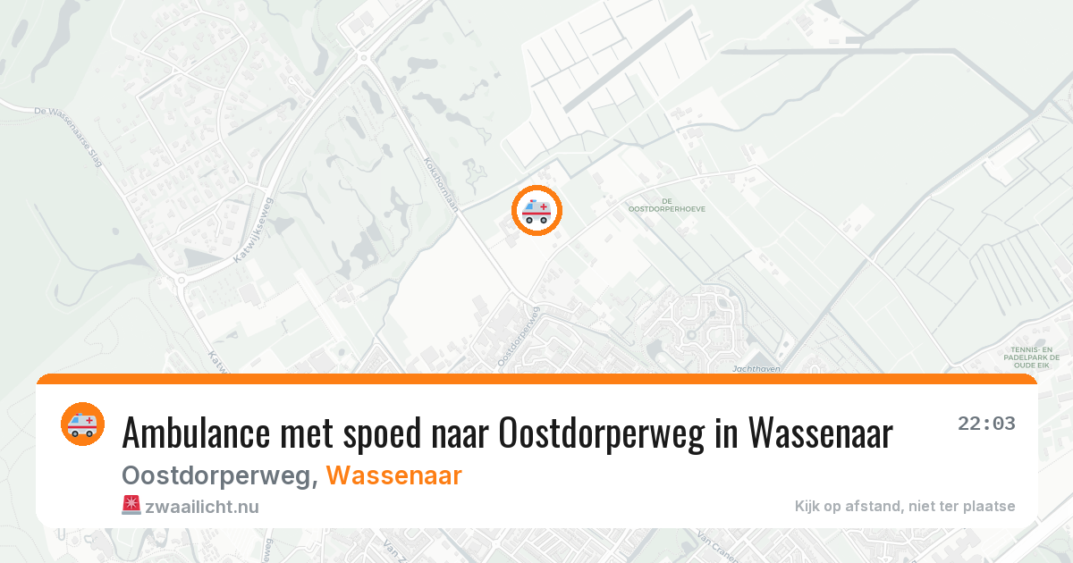 Ambulance met spoed naar Oostdorperweg in Wassenaar — 16 jul 2026