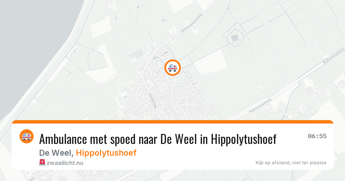 Ambulance met spoed naar De Weel in Hippolytushoef — 3 mei 2026